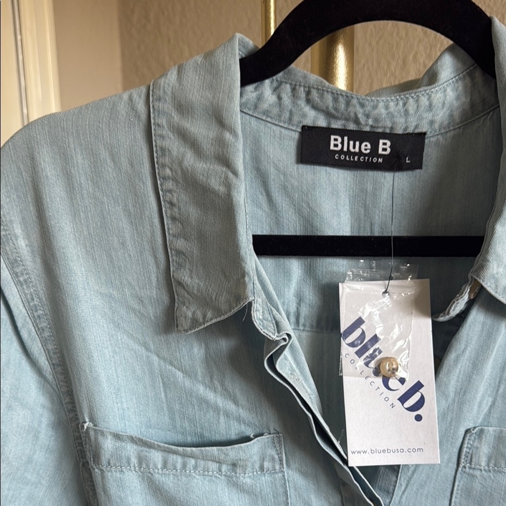 NWT - Blue B - Light Blue Tencel Romper - Size L - Picture 3 of 9
